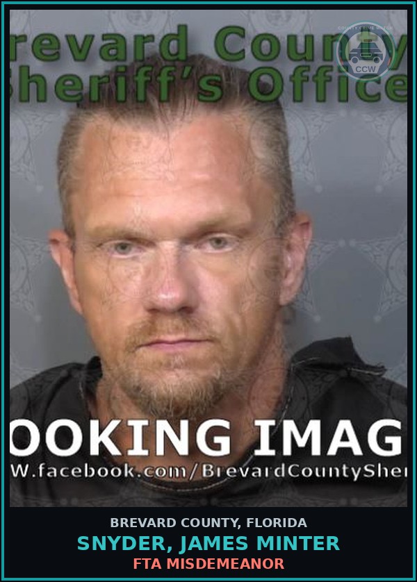 Booking mugshot of SNYDER, JAMES MINTER in Brevard County