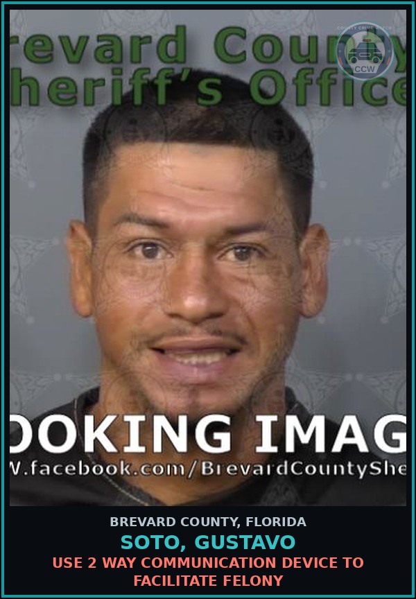 Booking mugshot of Soto, Gustavo in Brevard County