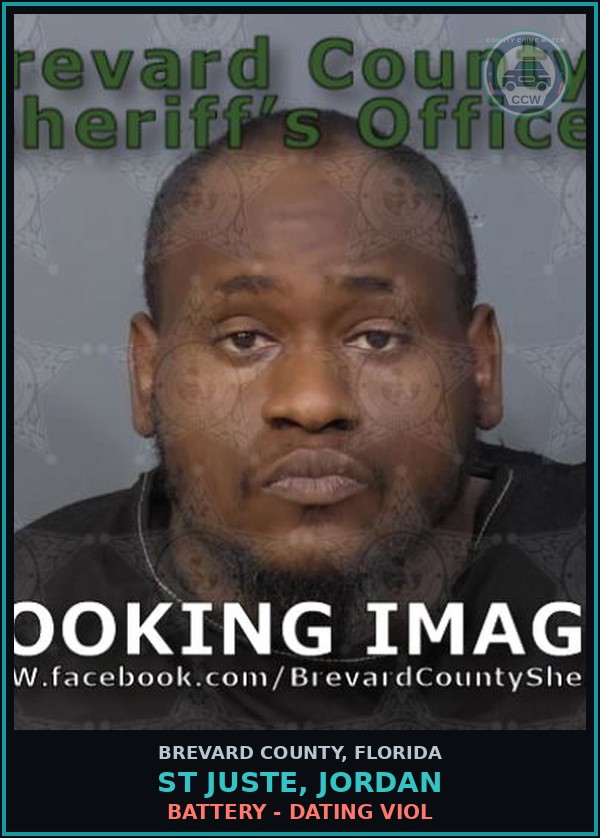 Booking mugshot of ST JUSTE, JORDAN in Brevard County
