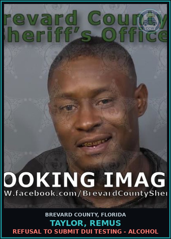 Booking mugshot of Taylor, Remus in Brevard County
