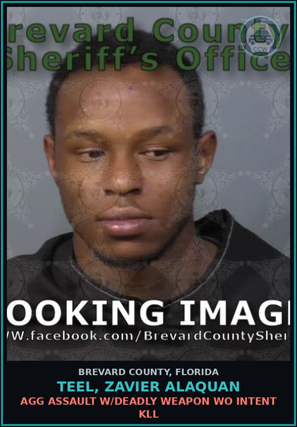Booking mugshot of Teel, Zavier Alaquan in Brevard County