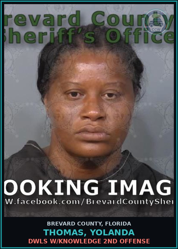 Booking mugshot of THOMAS, YOLANDA in Brevard County
