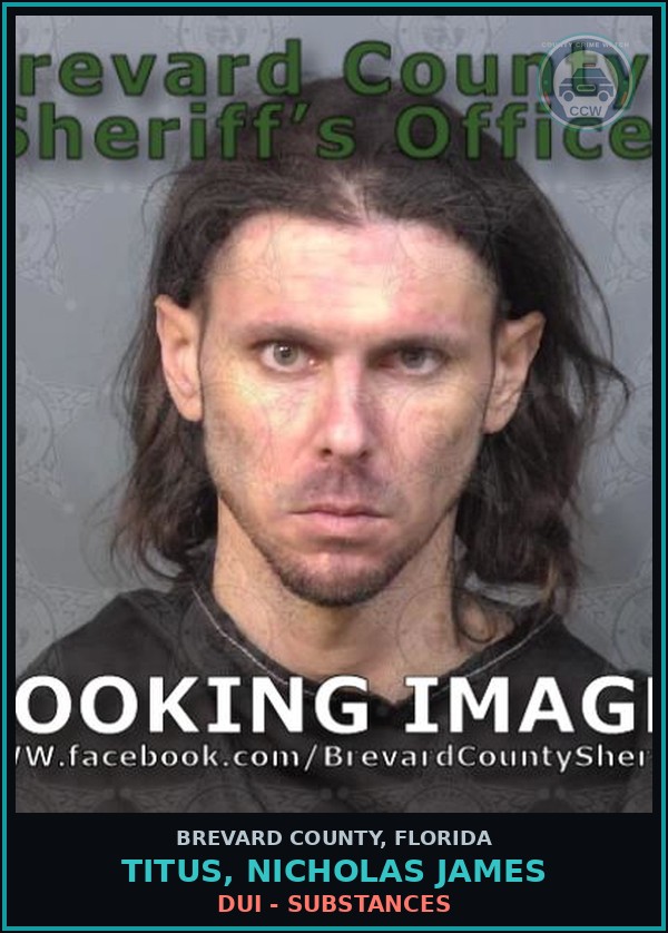 Booking mugshot of TITUS, NICHOLAS JAMES in Brevard County