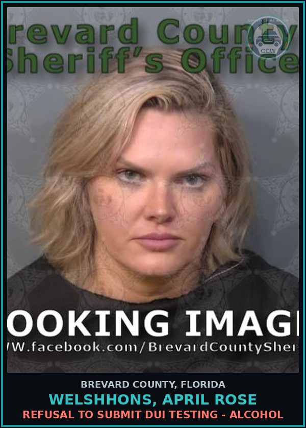 Booking mugshot of WELSHHONS, APRIL ROSE in Brevard County