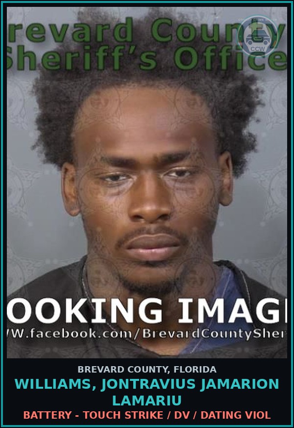 Booking mugshot of Williams, Jontravius Jamarion Lamariu in Brevard County