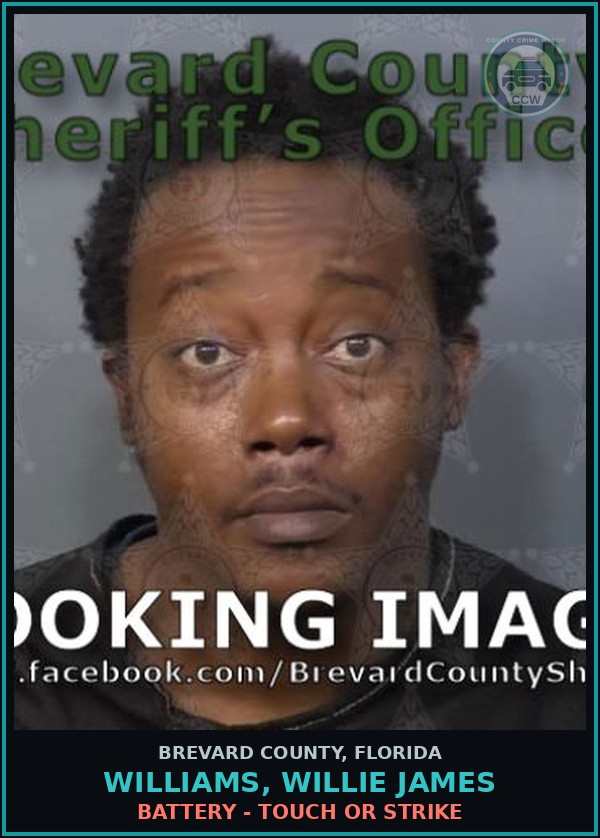 Booking mugshot of Williams, Willie James in Brevard County