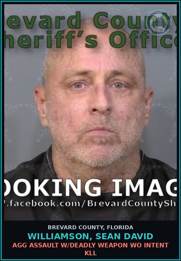 Booking mugshot of Williamson, Sean David in Brevard County
