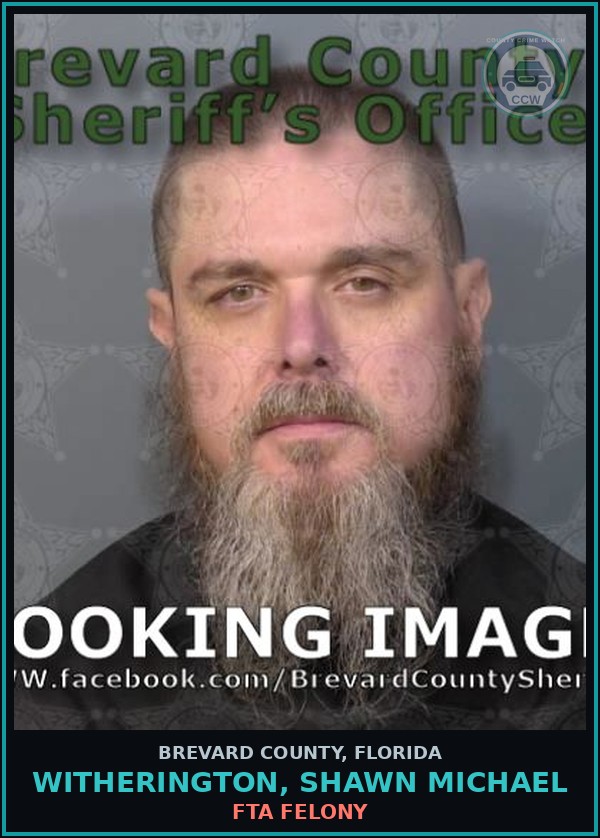 Booking mugshot of WITHERINGTON, SHAWN MICHAEL in Brevard County