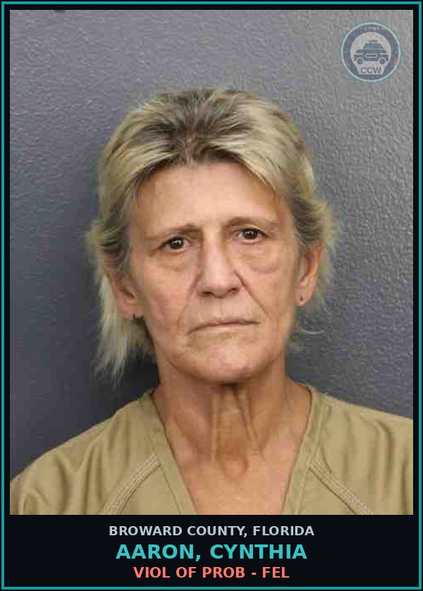 Booking mugshot of AARON, CYNTHIA in Broward County