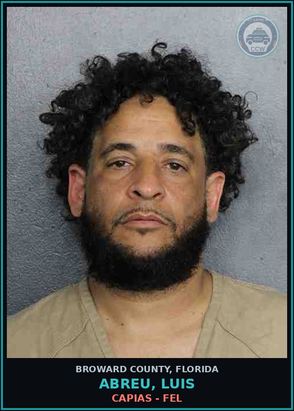 Booking mugshot of ABREU, LUIS in Broward County