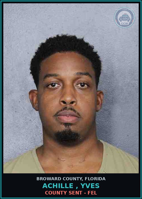 Booking mugshot of ACHILLE , YVES in Broward County