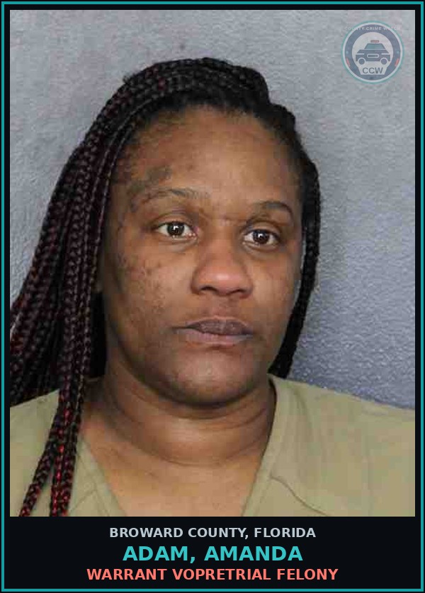Booking mugshot of ADAM, AMANDA in Broward County