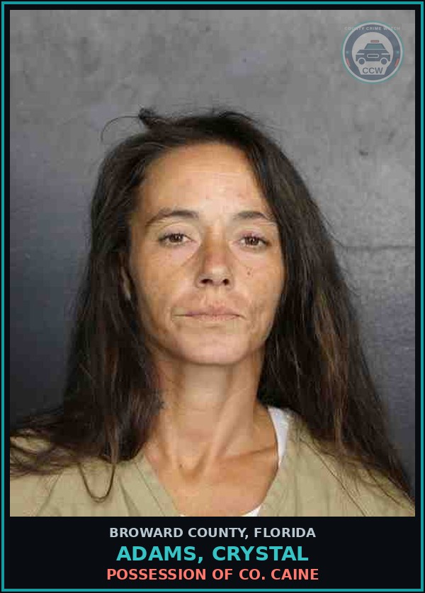 Booking mugshot of ADAMS, CRYSTAL in Broward County