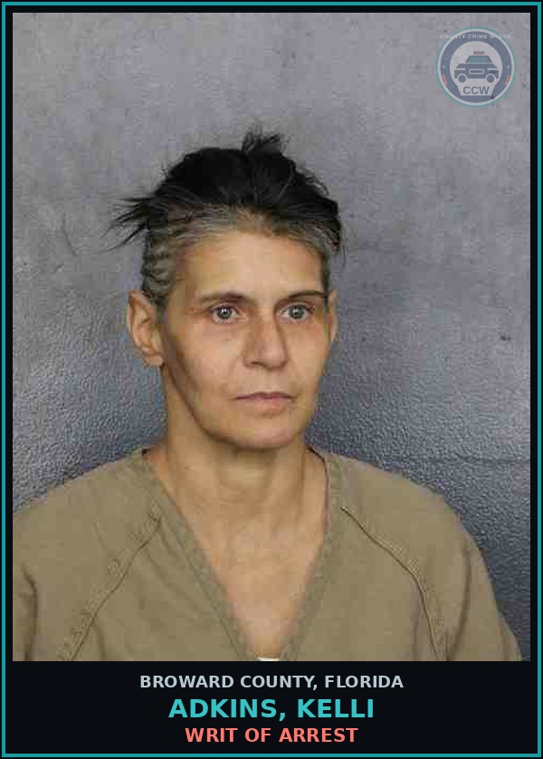 Booking mugshot of ADKINS, KELLI in Broward County