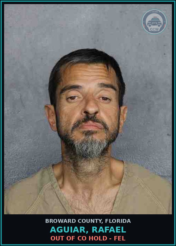 Booking mugshot of AGUIAR, RAFAEL in Broward County