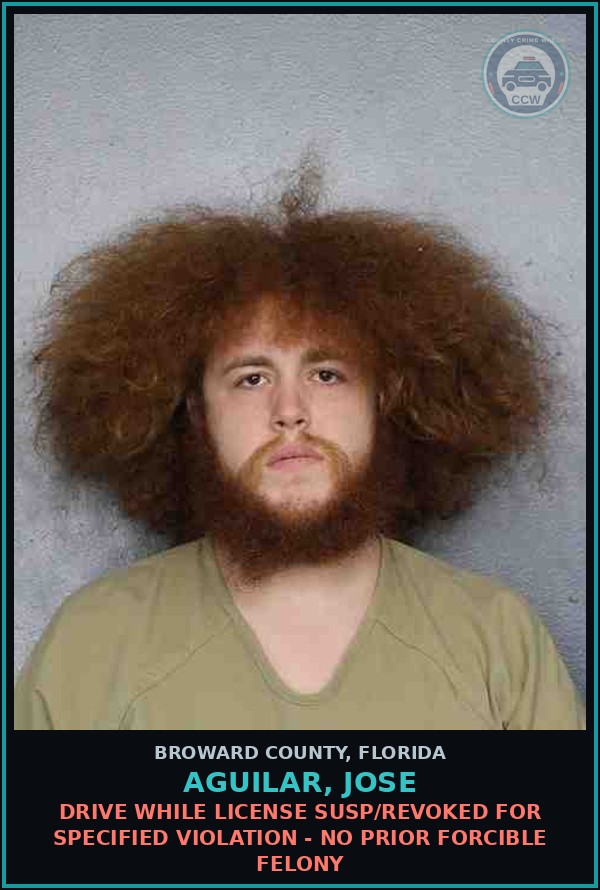Booking mugshot of AGUILAR, JOSE in Broward County