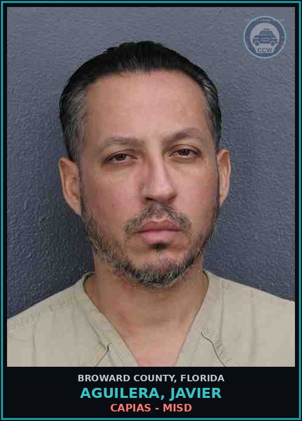 Booking mugshot of AGUILERA, JAVIER in Broward County