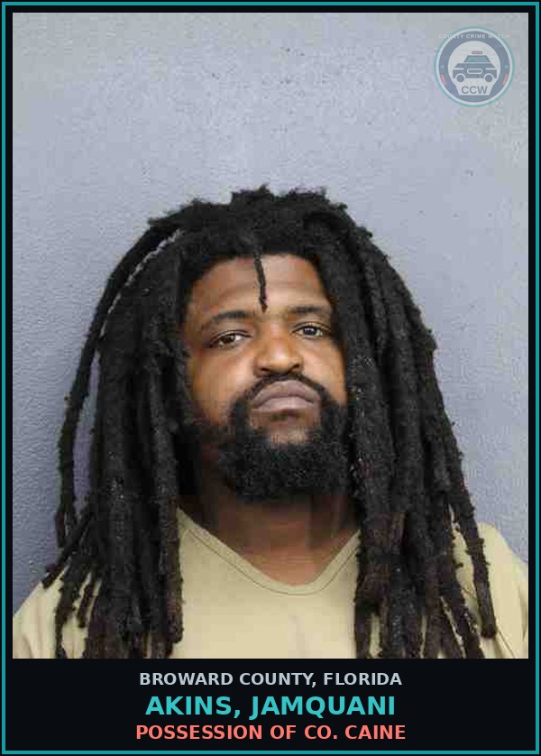 Booking mugshot of AKINS, JAMQUANI in Broward County