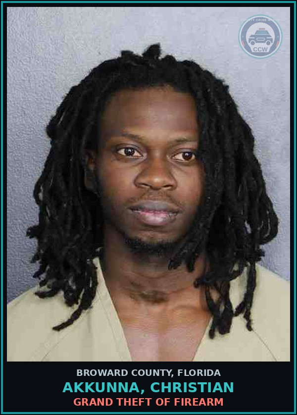Booking mugshot of AKKUNNA, CHRISTIAN in Broward County