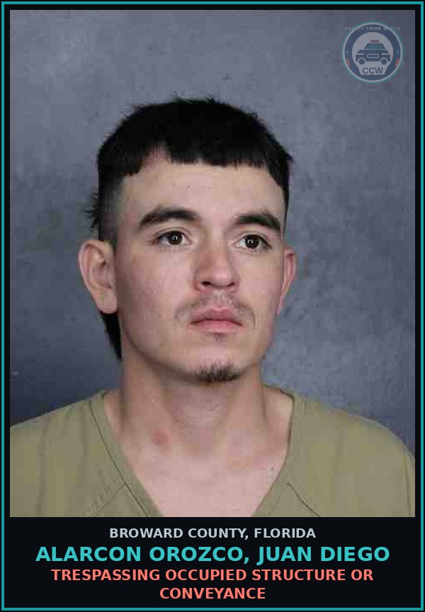 Booking mugshot of ALARCON OROZCO, JUAN DIEGO in Broward County