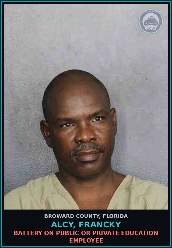 Booking mugshot of ALCY, FRANCKY in Broward County