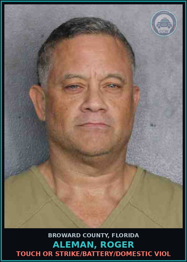 Booking mugshot of ALEMAN, ROGER in Broward County
