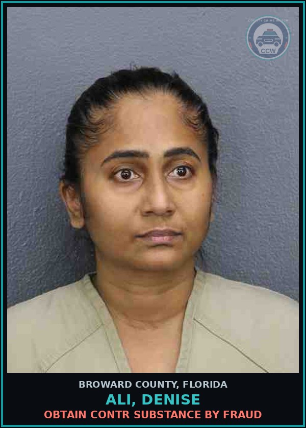 Booking mugshot of ALI, DENISE in Broward County