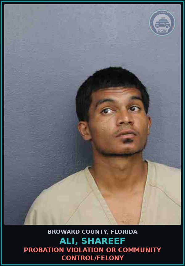 Booking mugshot of ALI, SHAREEF in Broward County