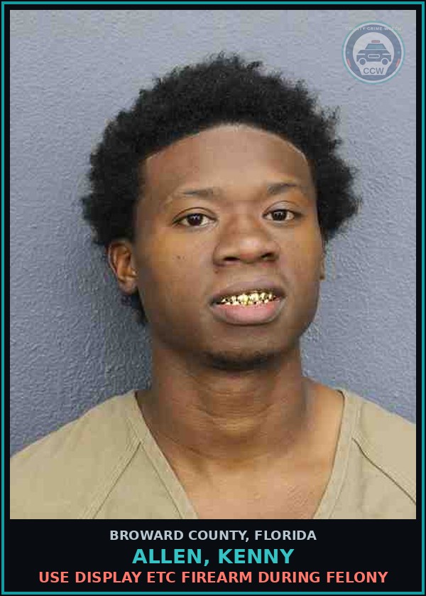 Booking mugshot of ALLEN, KENNY in Broward County