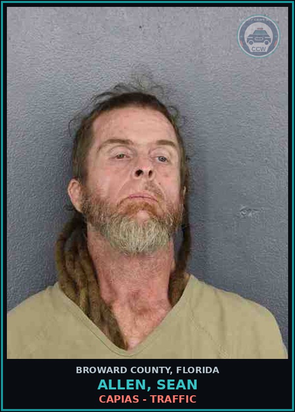 Booking mugshot of ALLEN, SEAN in Broward County