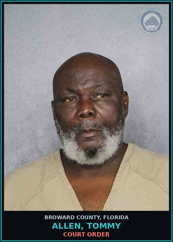 Booking mugshot of ALLEN, TOMMY in Broward County