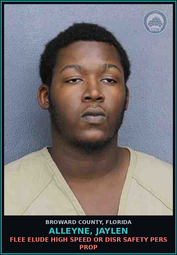 Booking mugshot of ALLEYNE, JAYLEN in Broward County