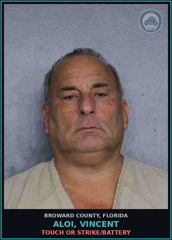 Booking mugshot of ALOI, VINCENT in Broward County