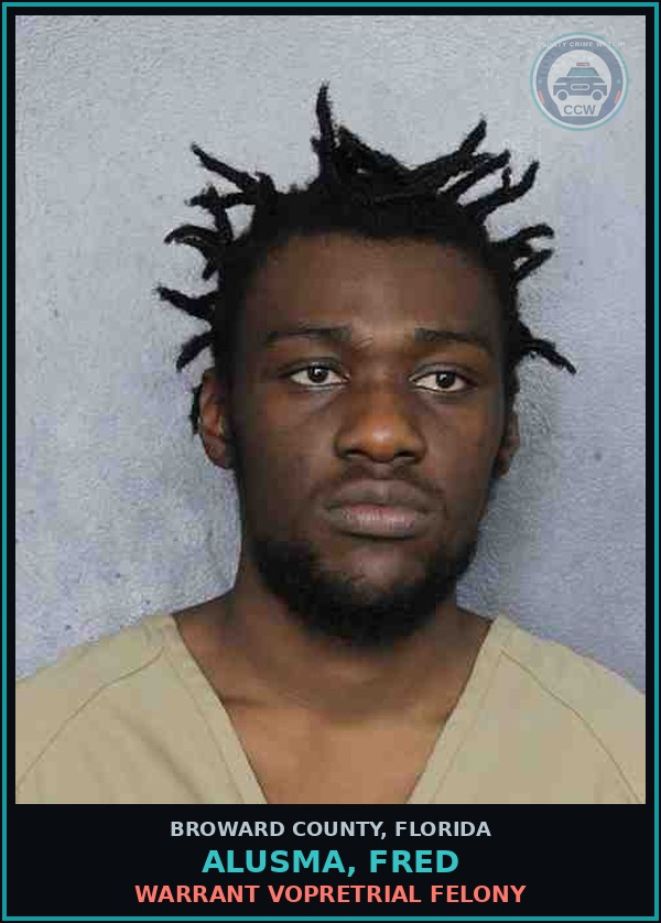 Booking mugshot of ALUSMA, FRED in Broward County
