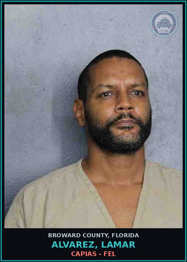 Booking mugshot of ALVAREZ, LAMAR in Broward County