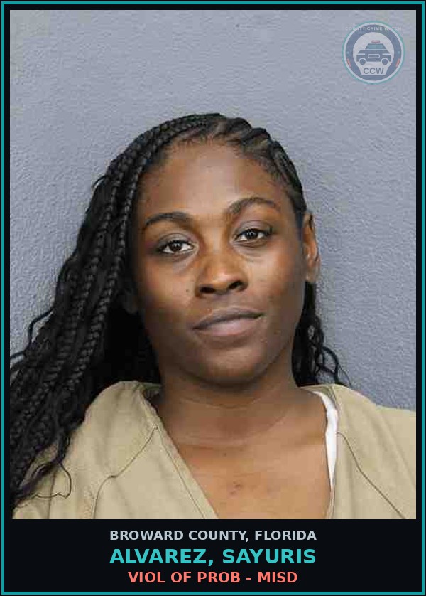 Booking mugshot of ALVAREZ, SAYURIS in Broward County