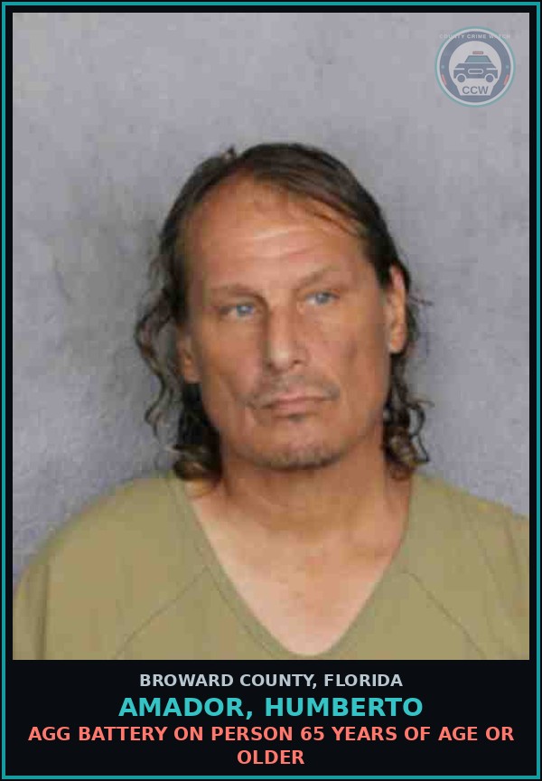 Booking mugshot of AMADOR, HUMBERTO in Broward County