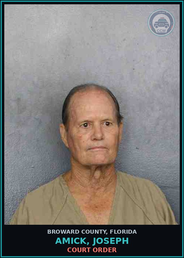 Booking mugshot of AMICK, JOSEPH in Broward County