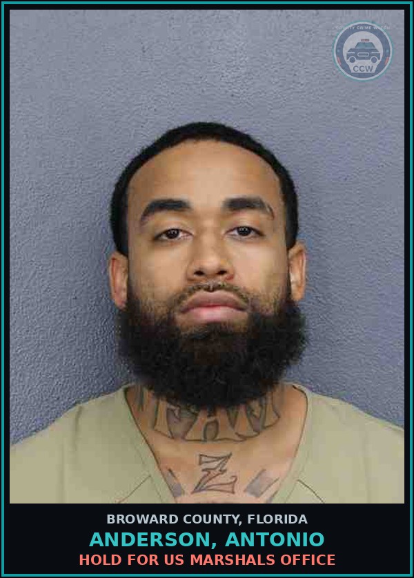 Booking mugshot of ANDERSON, ANTONIO in Broward County