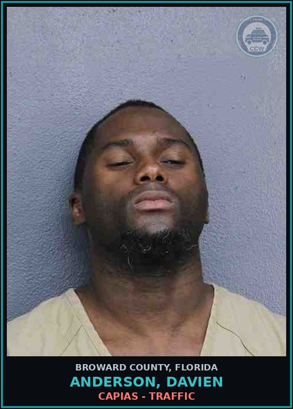 Booking mugshot of ANDERSON, DAVIEN in Broward County
