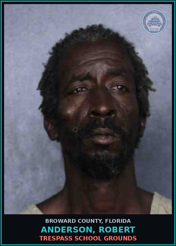 Booking mugshot of ANDERSON, ROBERT in Broward County