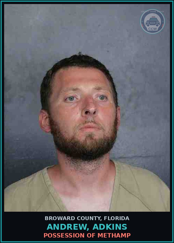 Booking mugshot of ANDREW, ADKINS in Broward County