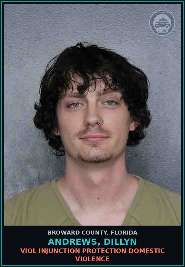 Booking mugshot of ANDREWS, DILLYN in Broward County