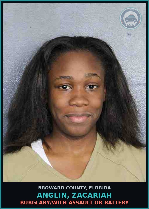 Booking mugshot of ANGLIN, ZACARIAH in Broward County
