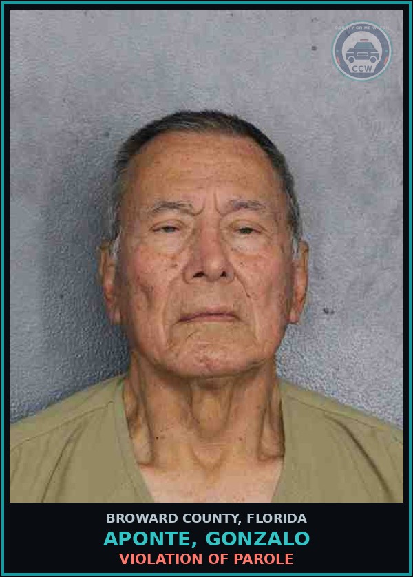 Booking mugshot of APONTE, GONZALO in Broward County
