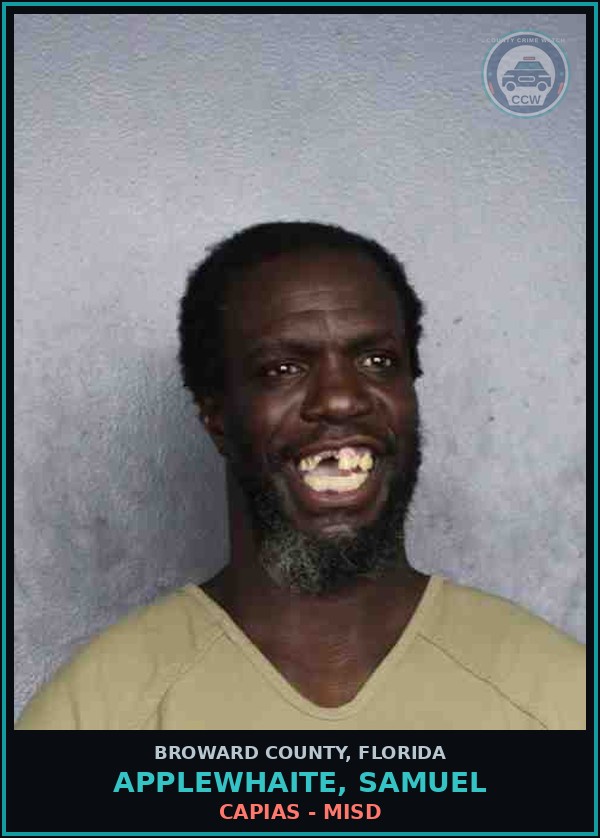 Booking mugshot of APPLEWHAITE, SAMUEL in Broward County