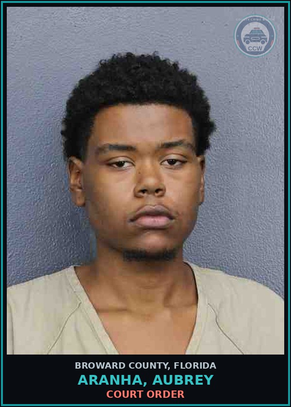 Booking mugshot of ARANHA, AUBREY in Broward County