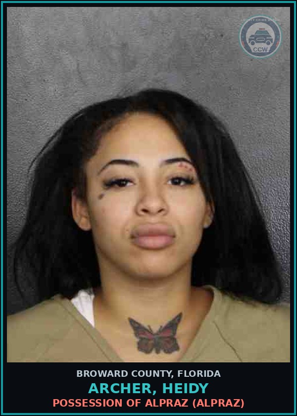 Booking mugshot of ARCHER, HEIDY in Broward County