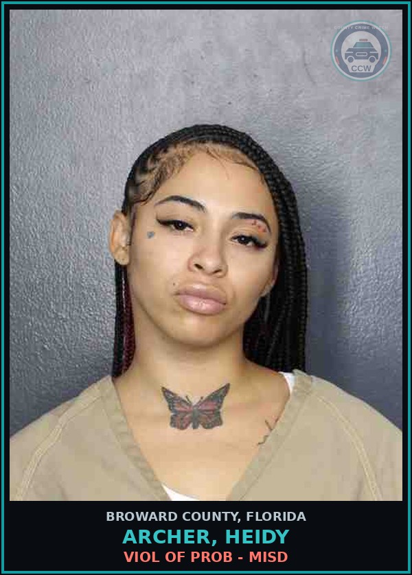 Booking mugshot of ARCHER, HEIDY in Broward County
