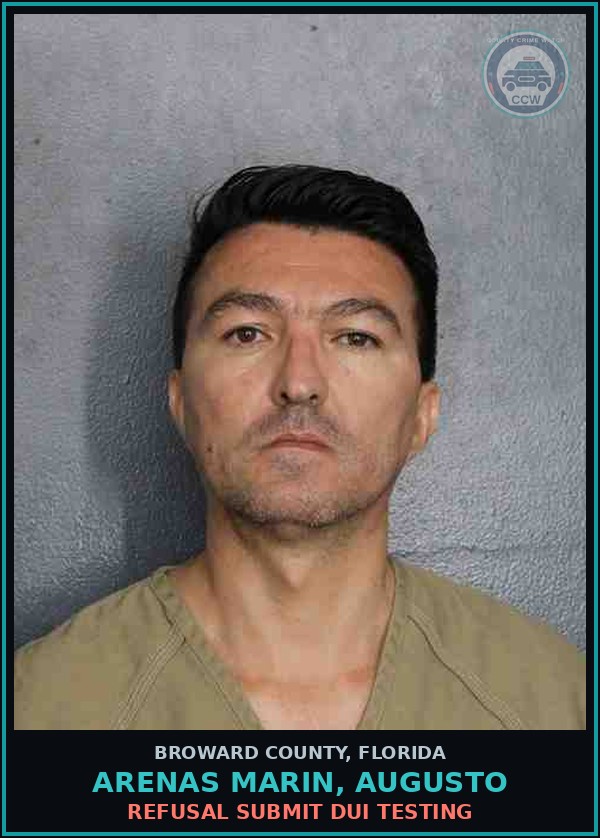 Booking mugshot of ARENAS MARIN, AUGUSTO in Broward County